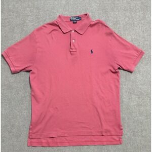 Polo by Ralph Lauren Polo Shirt‎ Mens Large Pink Pique Embroidered Pony Logo